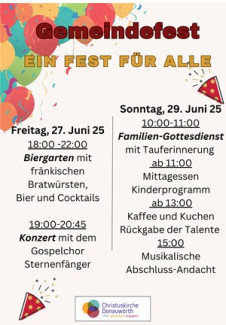 Gemeindefest am 29. Juni