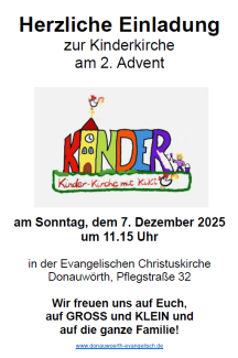 Kinderkiche zum 2. Advent am 7. Dezember 2025